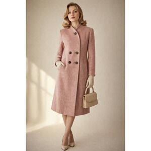 Vintage Handmade 90s Wool Coat Longline 60s Mod Inspired Vogue Designer Original